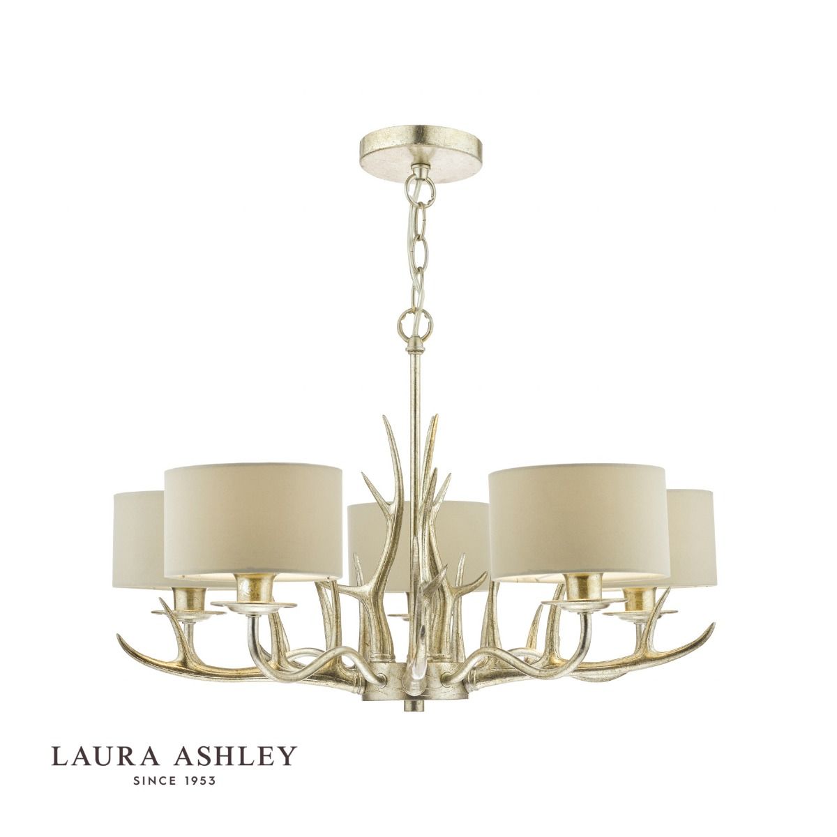 Laura Ashley - Mulroy 5 Arm Chandelier- Champagne