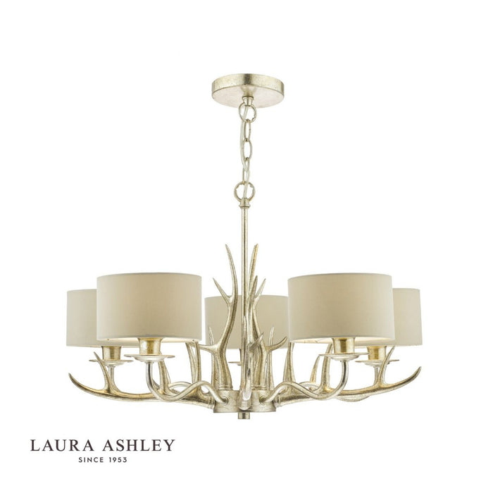 Laura Ashley - Mulroy 5 Arm Chandelier- Champagne