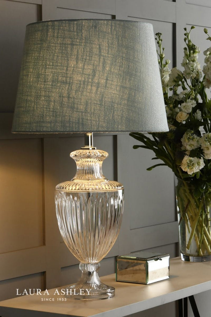 Laura Ashley - Meredith Table Lamp Base - Ribbed Clear Glass