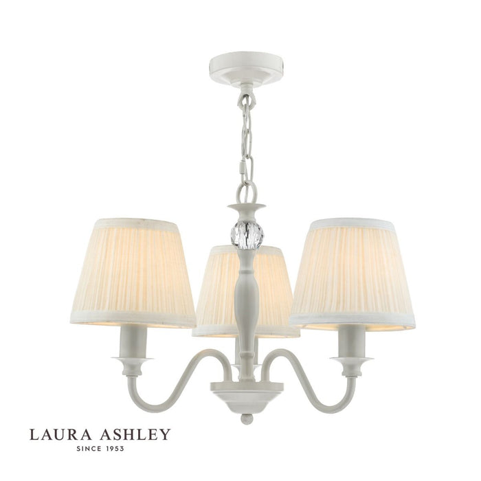 Laura Ashley - Ellis 3 Light Chandelier - Satin Painted Grey