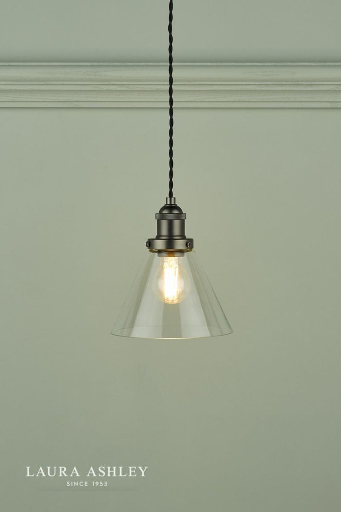 Laura Ashley - 1 Light Pendant - Industrial Nickel