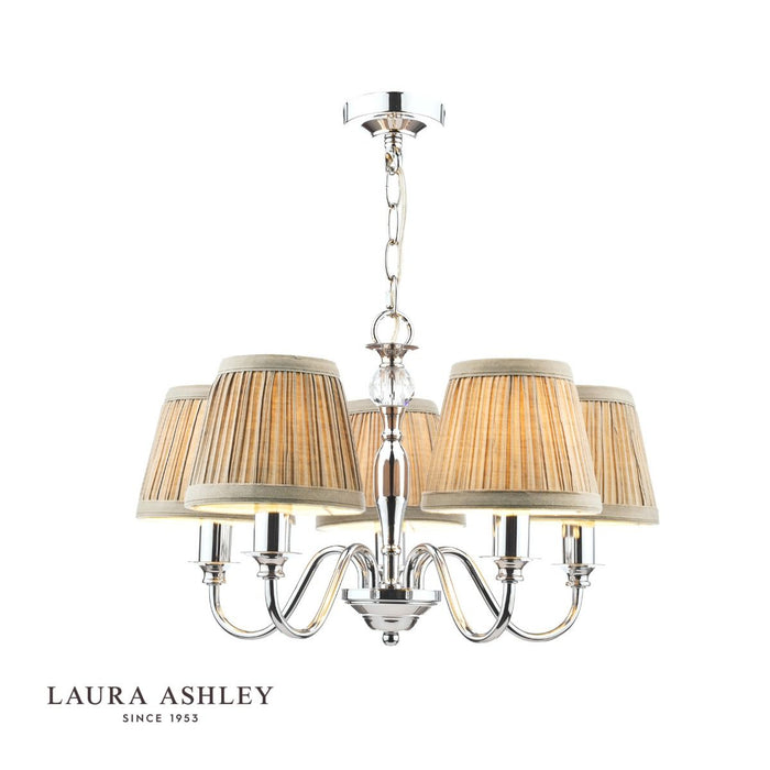 Laura Ashley - Ellis 5 Light Chandelier - Polished Chrome