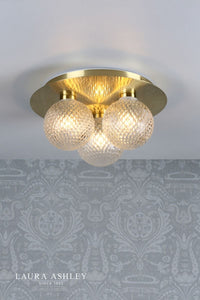 Laura Ashley - Prague Bathroom Wall Lights - Satin Brass