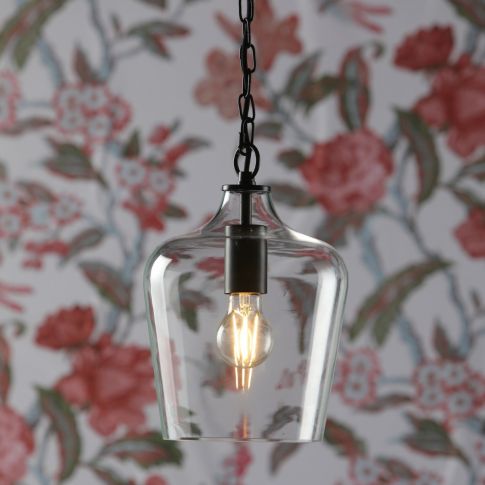 Laura Ashley - Ockley 1 Light Pendant - Matt Painted Black