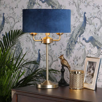 Laura Ashley - Sorrento Lighting Collection - Antique Brass and Blue Velvet
