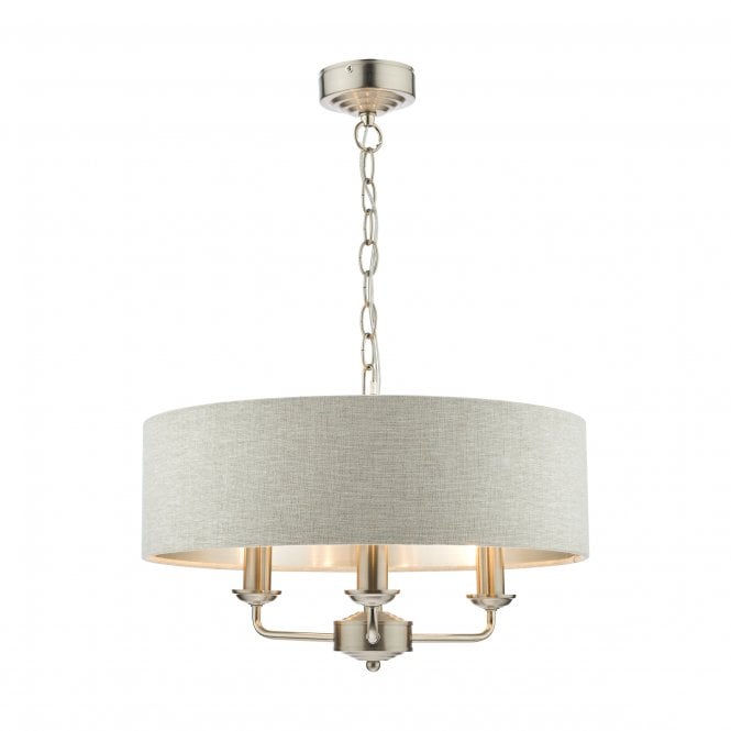 Laura Ashley - Sorrento Lighting Collection - Satin Nickel and Natural