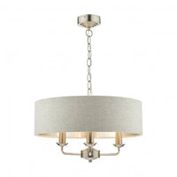 Laura Ashley - Sorrento Lighting Collection - Satin Nickel and Natural