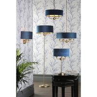 Laura Ashley - Sorrento Lighting Collection - Antique Brass and Blue Velvet