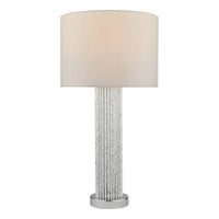 Lazio Table Lamp Polished Chrome Silver Rod With Faux Silk Shade