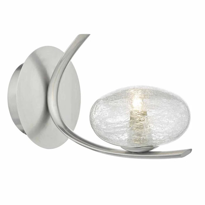 Leighton Lighting Collection - Satin Chrome & Sugar Cane Glass