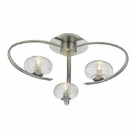 Leighton Lighting Collection - Satin Chrome & Sugar Cane Glass