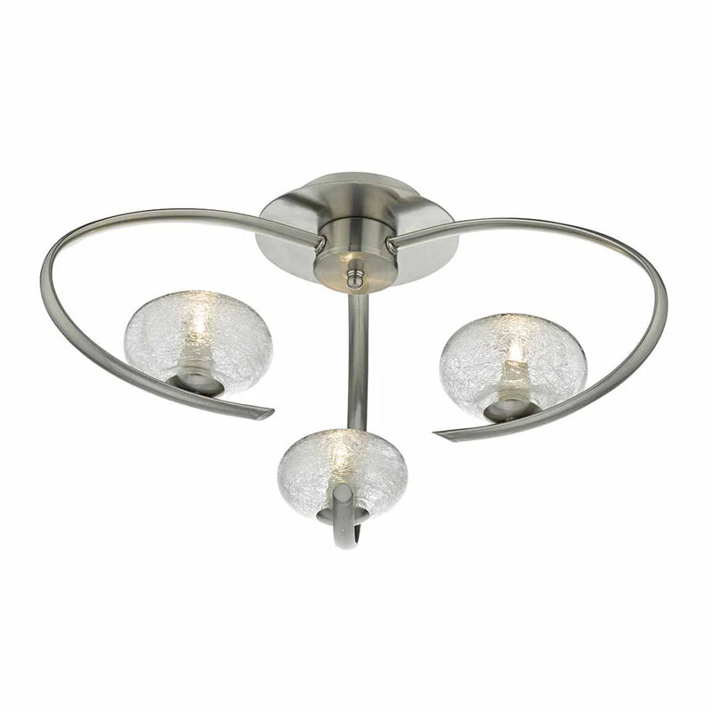 Leighton Lighting Collection - Satin Chrome & Sugar Cane Glass