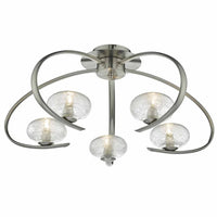 Leighton Lighting Collection - Satin Chrome & Sugar Cane Glass