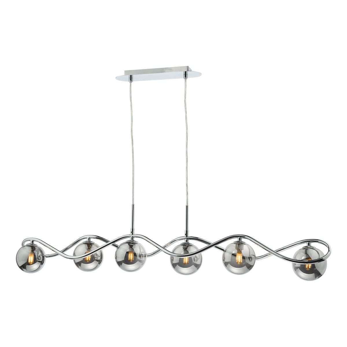 Lysandra Lighting Collection Polished Chrome and Smoked Glass