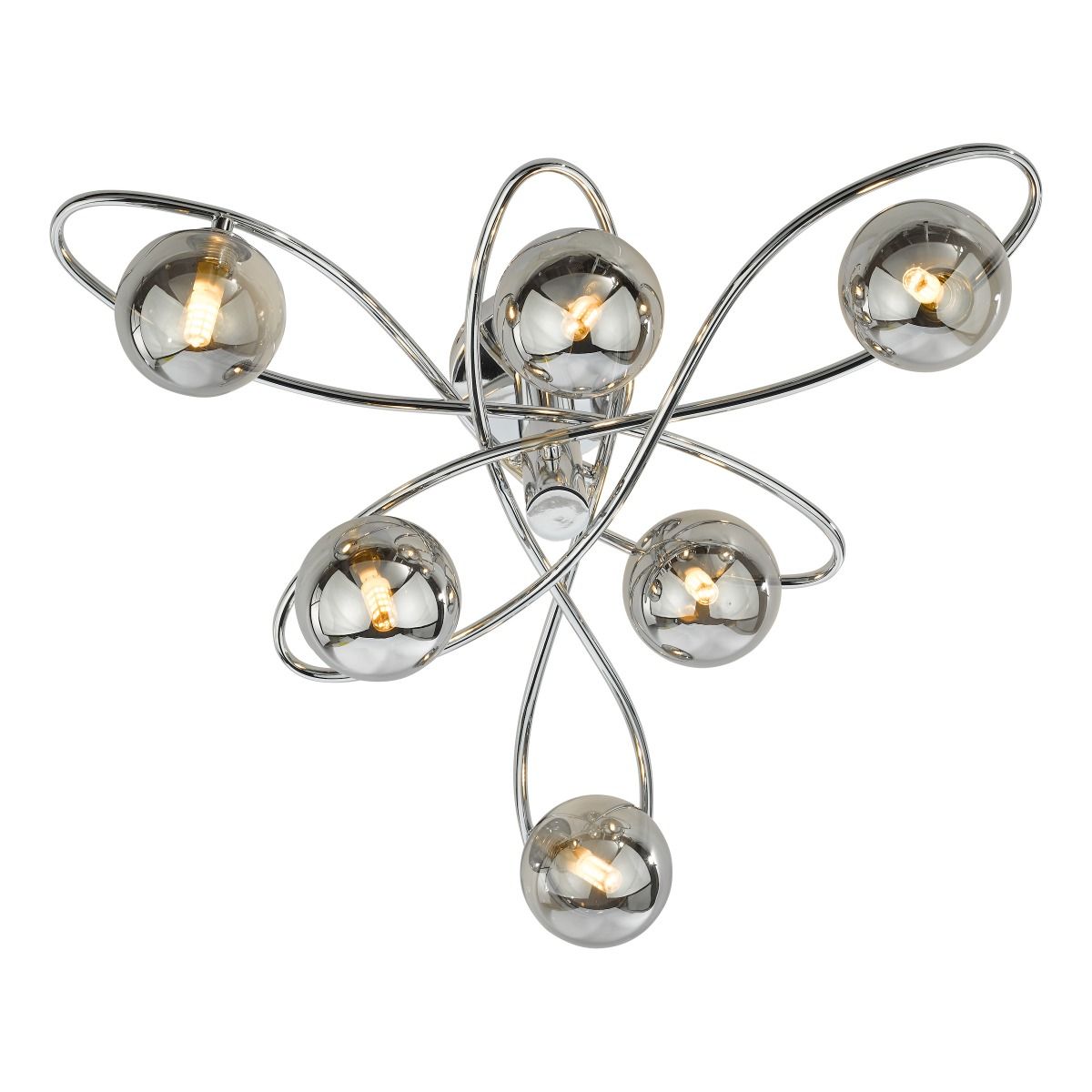 Lysandra Lighting Collection Polished Chrome and Smoked Glass