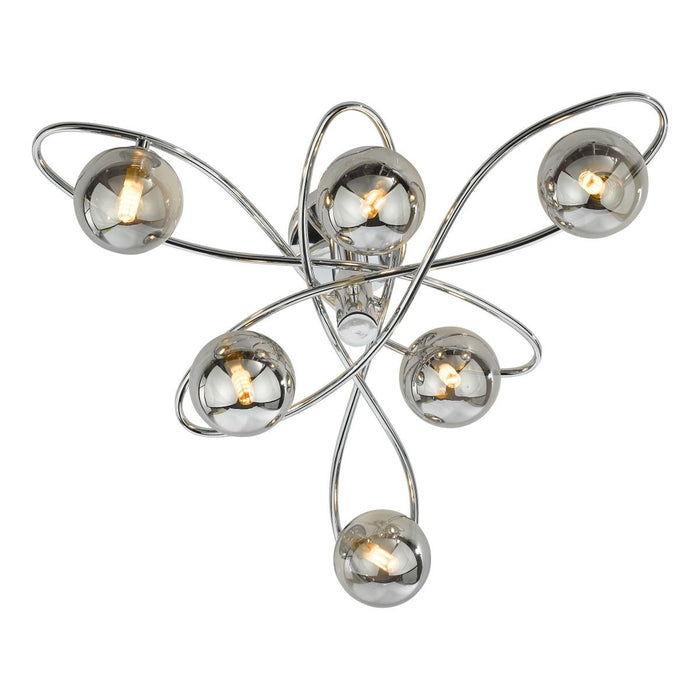 Lysandra Lighting Collection Polished Chrome and Smoked Glass