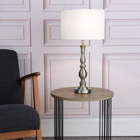 Madrid Lamp Collection Satin Chrome With Shade