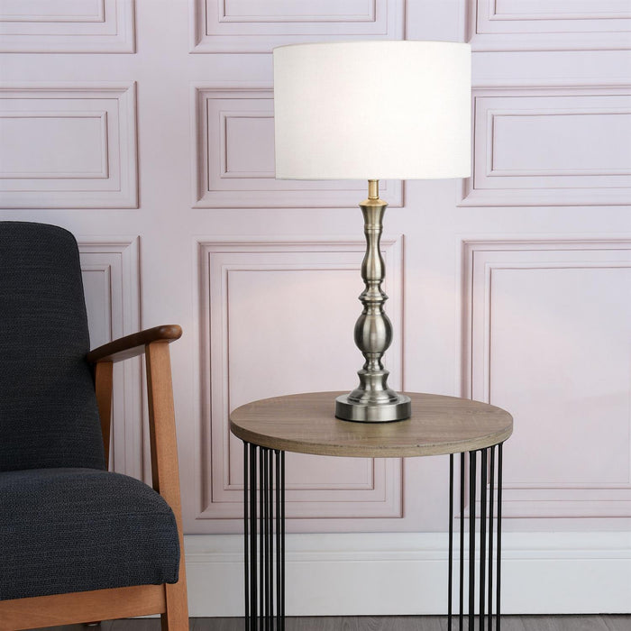 Madrid Lamp Collection Satin Chrome With Shade