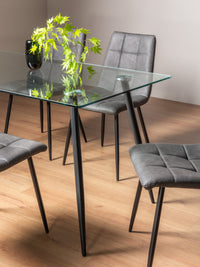 Martini 6 Seater Dining Table - Glass/Black