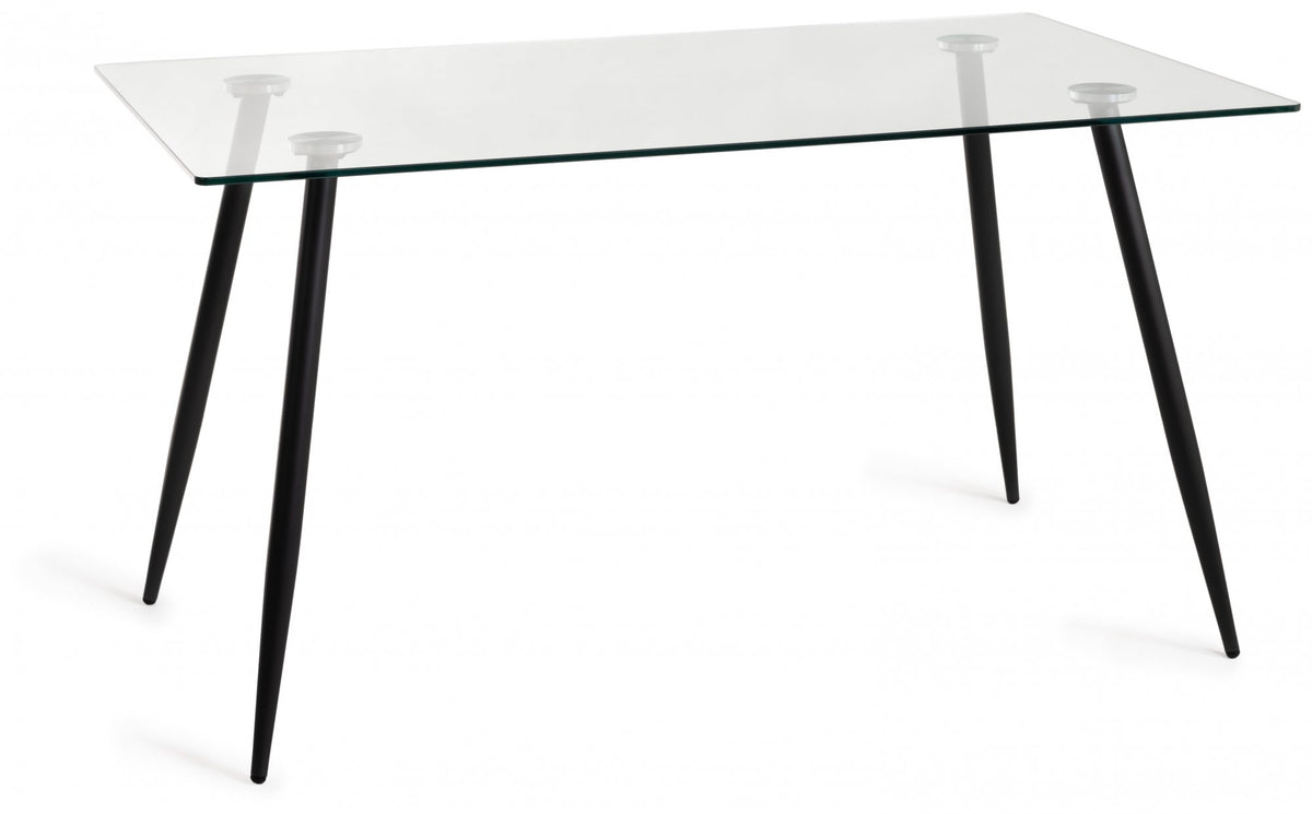 Martini 6 Seater Dining Table - Glass/Black
