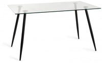 Martini 6 Seater Dining Table - Glass/Black