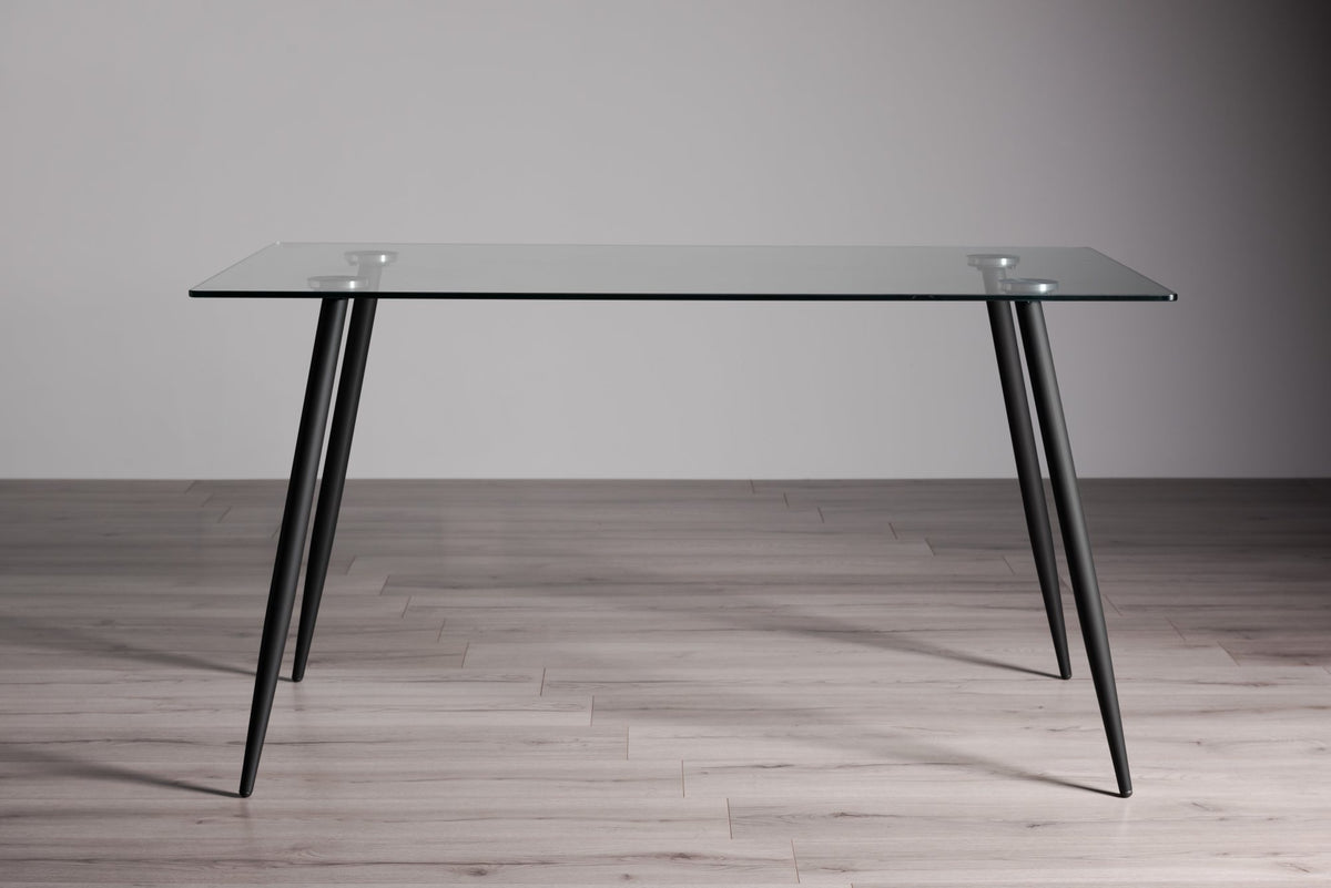 Martini 6 Seater Dining Table - Glass/Black