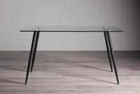 Martini 6 Seater Dining Table - Glass/Black