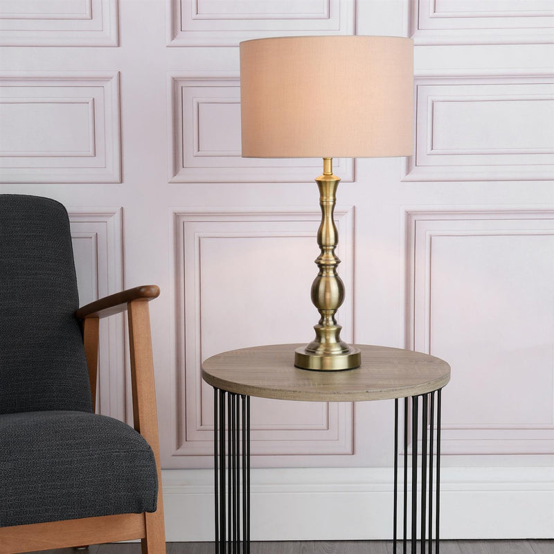 Madrid Lamp Collection Antique Brass With Shade