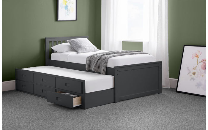 Maisie Bed with Underbed and Drawers - Anthracite