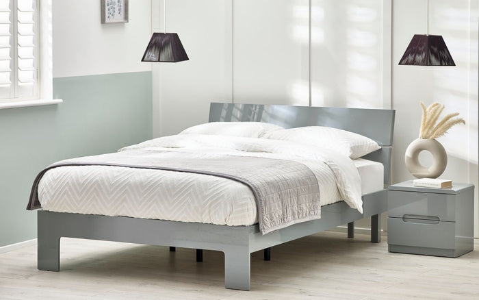 Manhattan Bed - Gloss Grey