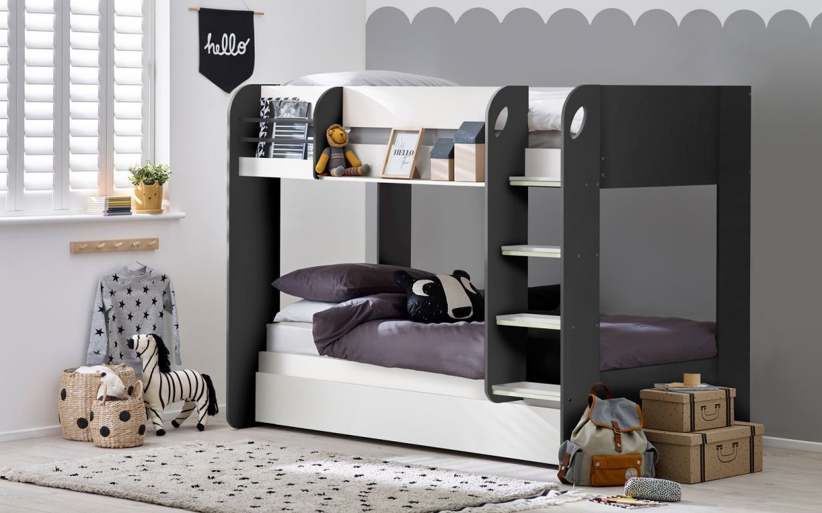Mars Bunk and Underbed - Charcoal and White