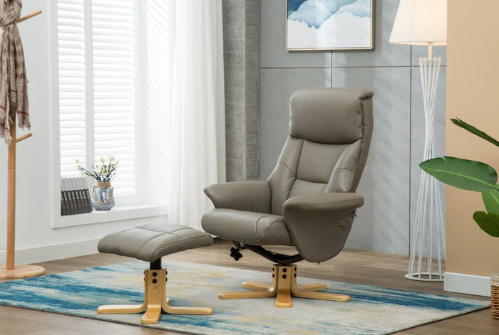 Marseille Swivel Recliner - Cafe Latte Leather