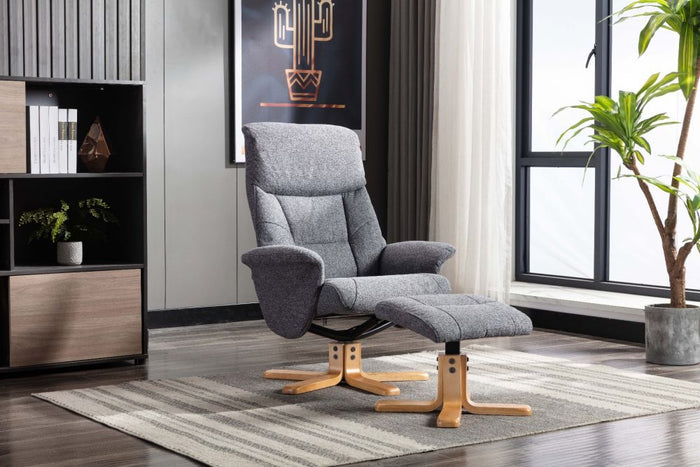 Marseille Swivel Recliner - Slate Fabric