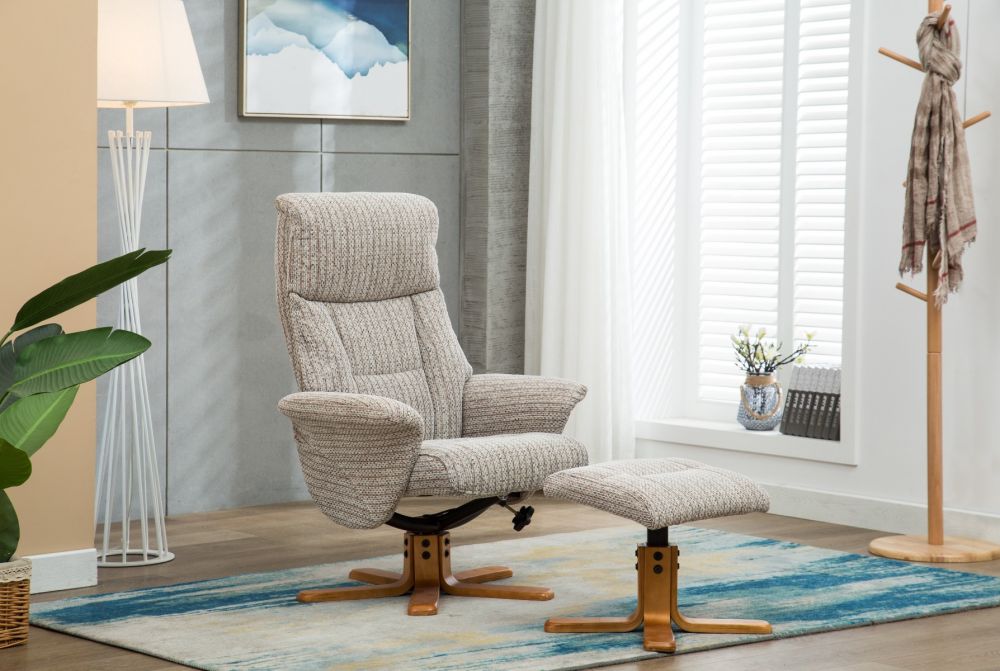 Marseille Swivel Recliner - Wheat Fabric