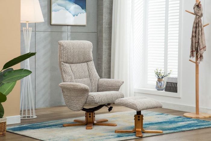 Marseille Swivel Recliner - Wheat Fabric