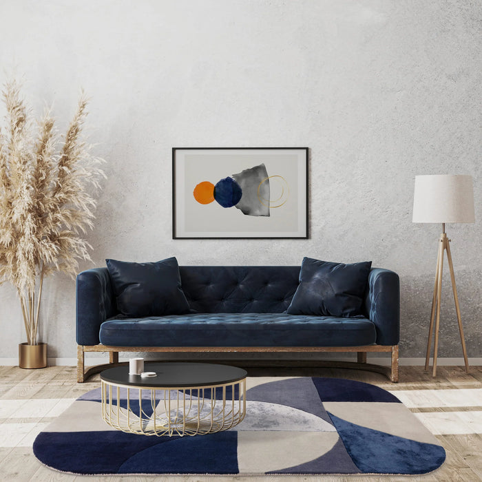 Matrix Oval Rug - Indigo MAX74