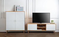 Moritz 4 Door Cabinet - Oak/White