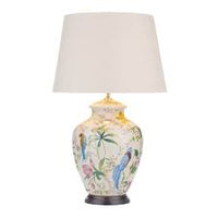 Mimosa Table Lamp Floral/Bird Print With Shade