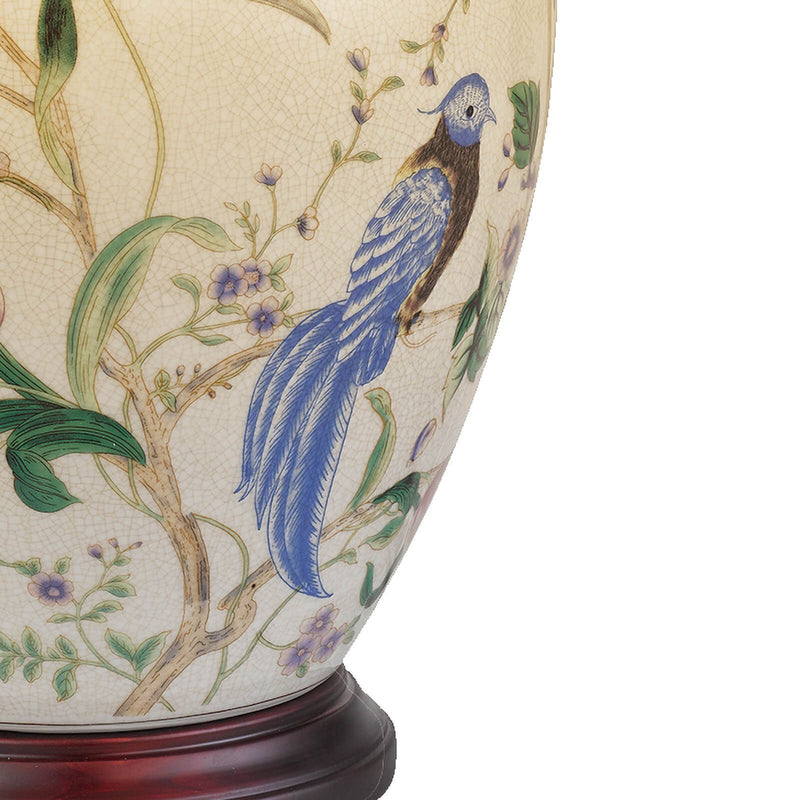 Mimosa Table Lamp Floral/Bird Print With Shade
