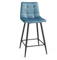 Mondrian Bar Stool (pair) - Petrol Blue Velvet