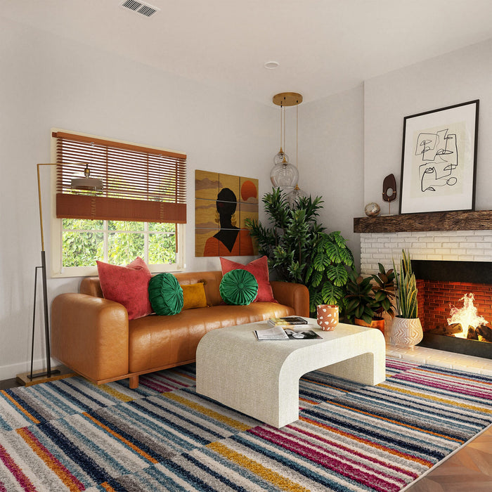 Muse Rug - Multicolour Stripe MU06