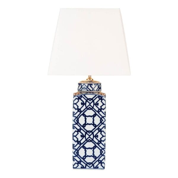 Mystic Table Lamp Blue Ceramic With Shade