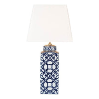 Mystic Table Lamp Blue Ceramic With Shade