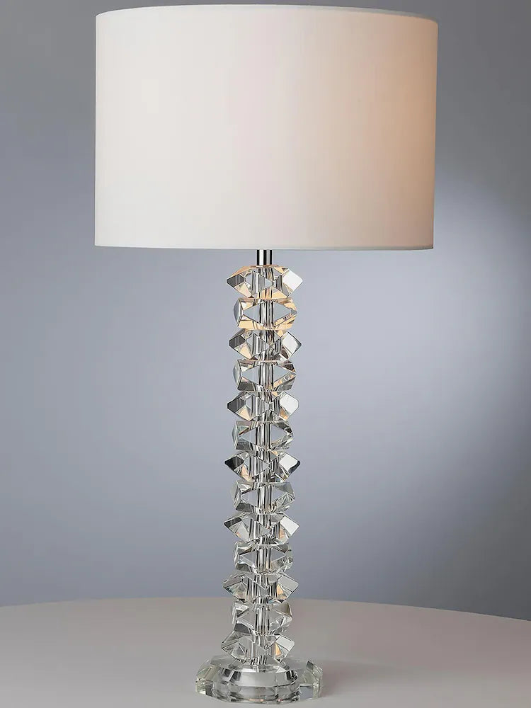 Mina Table Lamp Polished Chrome & Crystal With Shade
