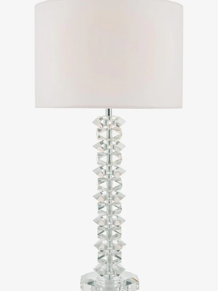 Mina Table Lamp Polished Chrome & Crystal With Shade