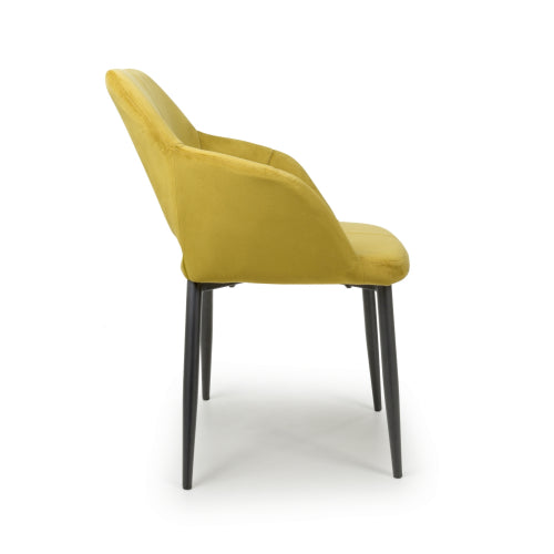 Nero Dining Chair (pair) - Lime Brushed Velvet