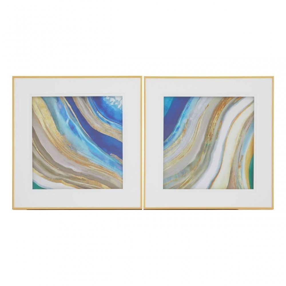 Set of Two Framed Abstract Wall Art