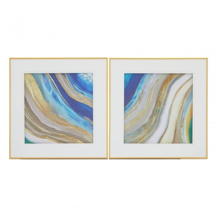 Set of Two Framed Abstract Wall Art