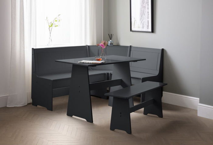 Newport Corner Dining Set with Storage - Black