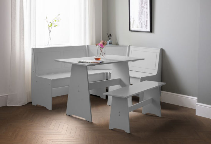 Newport Corner Dining Set with Storage - Dove Grey